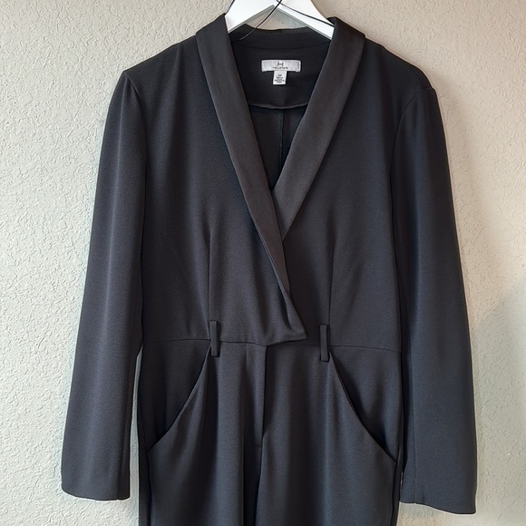 H by Halston Black Tuxedo Style Jumpsuit Size Small - Picture 2 of 16